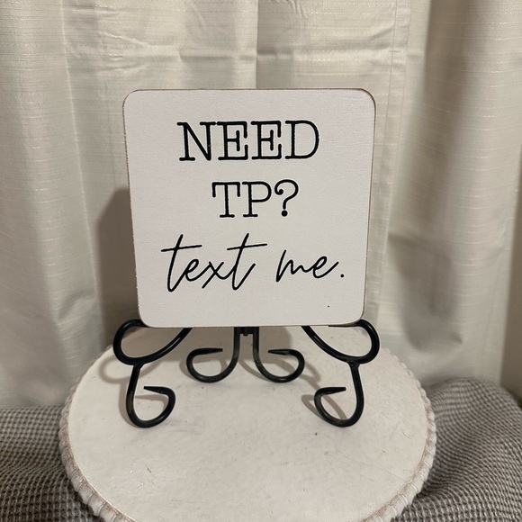 NEED TP (Toilet Paper) TEXT ME BATHROOM DECOR HOBBY LOBBY NWT - Picture 1 of 1